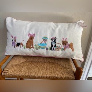 Easter Pillow - DOG’s & Bunny Ears - ADORABLE!!  24”x14” Brand new